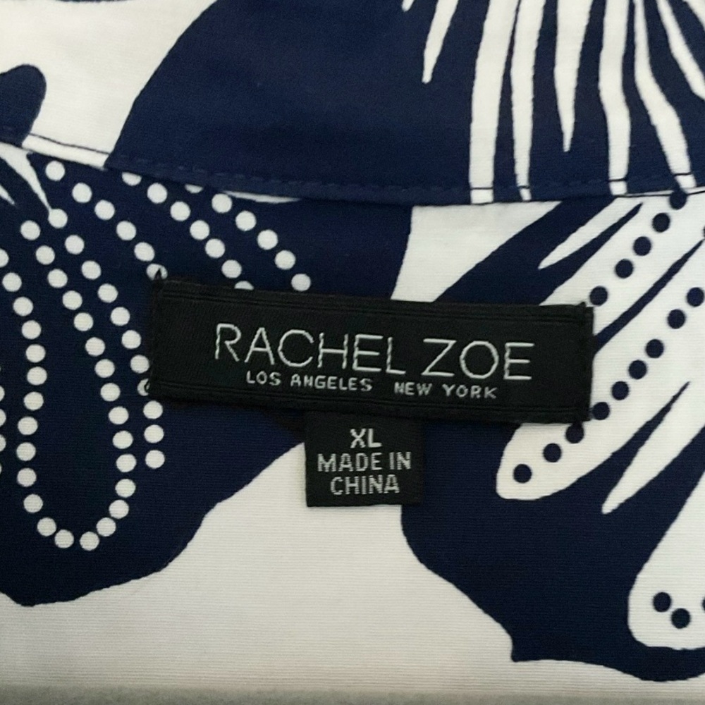 NWOT Rachel Zoe Los Angeles Navy Floral Popover Dress Size XL - Picture 5 of 6